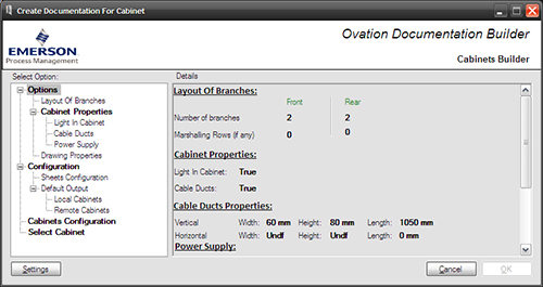 Emerson Process Management - Screenshot Ovation Documentation Builder with Engineering Base